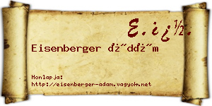 Eisenberger Ádám névjegykártya